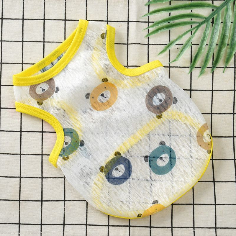 Suvine lemmiklooma kassi vest riided Pehmed hubased hingavad armsad trükiga T-särgid väikestele kassidele koertele kassipoja chihuahua puudli sfinksi kostüüm