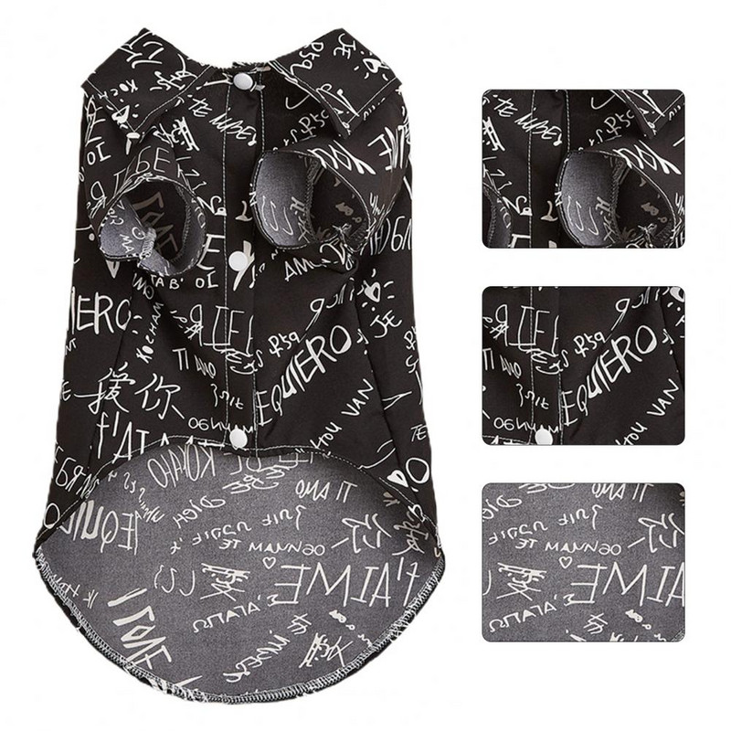 Modes mājdzīvnieku mētelis mazgājams mājdzīvnieku apģērbs Ērts pretgrumbu burvīgs burts kaķiem suņiem apģērbs