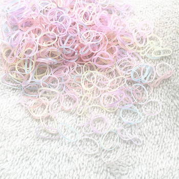 500 бр.--2000 бр. Цветни гумени пръстени Еластични ленти за коса за еднократна употреба, Държач за конска опашка Гумени ленти, Щипки за коса Детски аксесоари за коса