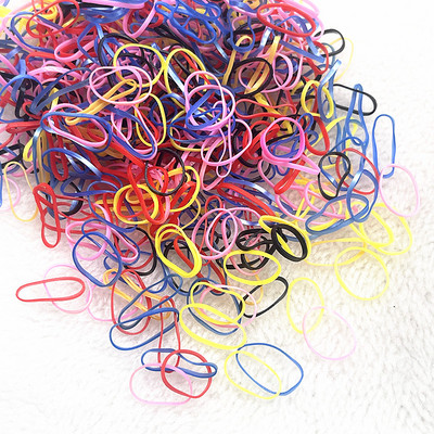500pcs--2000pcs Πολύχρωμο λαστιχένιο δαχτυλίδι Ελαστικές λωρίδες μιας χρήσης Αλογοουρά Θήκη Λαστιχένια ζώνη Scrunchies Παιδικά αξεσουάρ μαλλιών