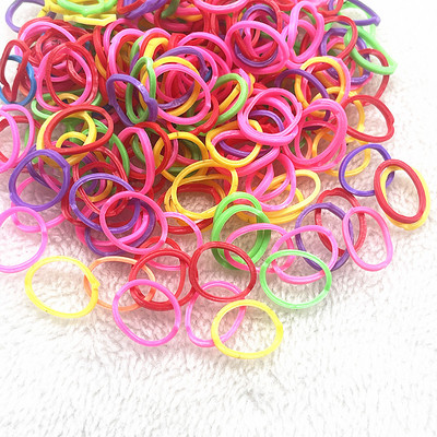 500pcs--2000pcs Πολύχρωμο λαστιχένιο δαχτυλίδι Ελαστικές λωρίδες μιας χρήσης Αλογοουρά Θήκη Λαστιχένια ζώνη Scrunchies Παιδικά αξεσουάρ μαλλιών