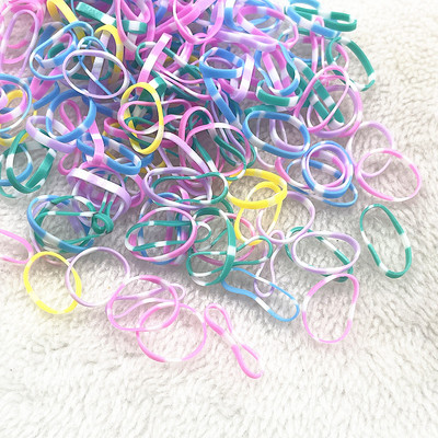 500pcs--2000pcs Πολύχρωμο λαστιχένιο δαχτυλίδι Ελαστικές λωρίδες μιας χρήσης Αλογοουρά Θήκη Λαστιχένια ζώνη Scrunchies Παιδικά αξεσουάρ μαλλιών