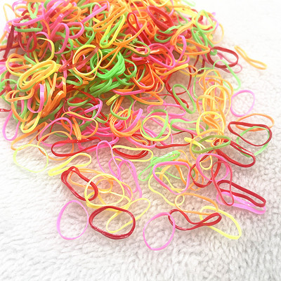 500pcs--2000pcs Πολύχρωμο λαστιχένιο δαχτυλίδι Ελαστικές λωρίδες μιας χρήσης Αλογοουρά Θήκη Λαστιχένια ζώνη Scrunchies Παιδικά αξεσουάρ μαλλιών