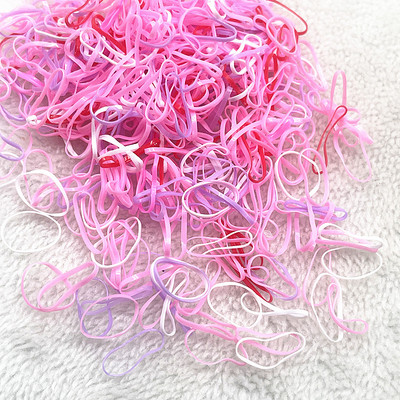 500pcs--2000pcs Πολύχρωμο λαστιχένιο δαχτυλίδι Ελαστικές λωρίδες μιας χρήσης Αλογοουρά Θήκη Λαστιχένια ζώνη Scrunchies Παιδικά αξεσουάρ μαλλιών