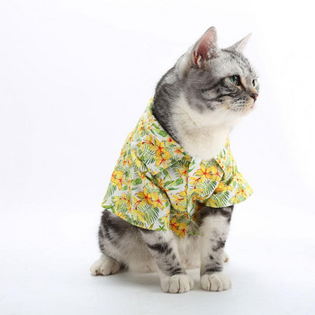Кучешка риза с флорални щампи, ярък външен вид, сладък, тънък суичър за кученце, предотвратяващ задушаване за открито