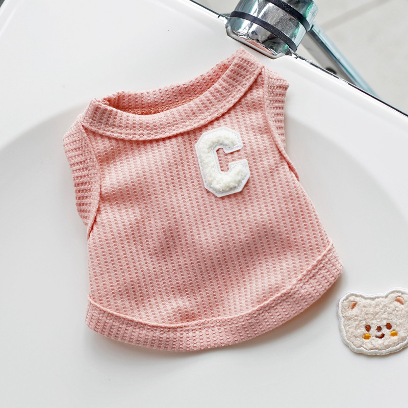 1 db kisállat mellény macskakutyához tömör póló betűvel nyomtatott ruházat koreai divat kutyaruhák chihuahua nyári légáteresztő kisállat felsők