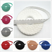 5 jardi/lots 10 mm pusmēness mežģīņu elastīga lente, pārlokama pāri spandeksa elastīgā lente, mežģīņu apgriešanas jostasvietas siksnas šūšanai, apģērba aksesuārs