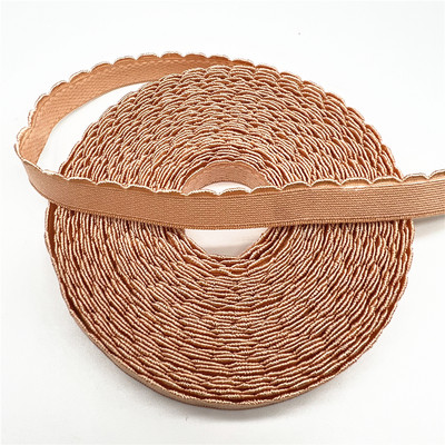 5 jardi/lots 10 mm pusmēness mežģīņu elastīga lente, pārlokama pāri spandeksa elastīgā lente, mežģīņu apgriešanas jostasvietas siksnas šūšanai, apģērba aksesuārs