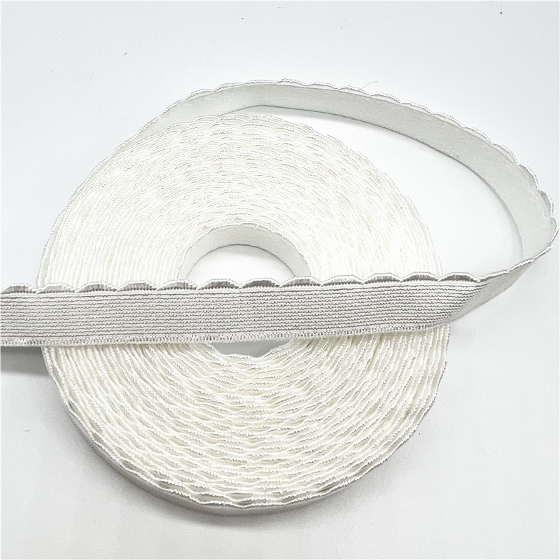 5 jardi/lots 10 mm pusmēness mežģīņu elastīga lente, pārlokama pāri spandeksa elastīgā lente, mežģīņu apgriešanas jostasvietas siksnas šūšanai, apģērba aksesuārs