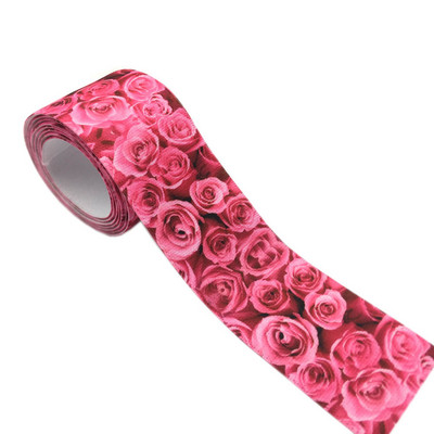 1 méter/tétel 25 mm-es 38 mm-es százszorszép rózsa virágok nyomat rugalmas pánt csík barkácsolás ruha heveder nadrág öv varrás kiegészítők