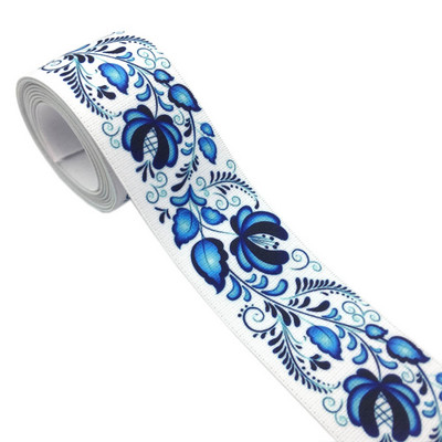 1 méter/tétel 25 mm-es 38 mm-es százszorszép rózsa virágok nyomat rugalmas pánt csík barkácsolás ruha heveder nadrág öv varrás kiegészítők