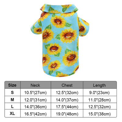 Mājdzīvnieku kaķu krekls Apģērbs Pavasaris Vasara Pludmale Apdrukāts Kaķu T-krekls Veste Ziediem Kaķiem Suņiem T-krekls Mētelis kucēnu kostīms Mājdzīvnieku apģērbs