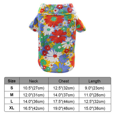 Mājdzīvnieku kaķu krekls Apģērbs Pavasaris Vasara Pludmale Apdrukāts Kaķu T-krekls Veste Ziediem Kaķiem Suņiem T-krekls Mētelis kucēnu kostīms Mājdzīvnieku apģērbs