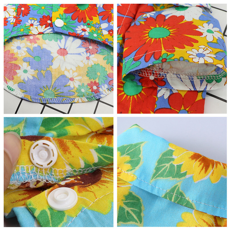 Mājdzīvnieku kaķu krekls Apģērbs Pavasaris Vasara Pludmale Apdrukāts Kaķu T-krekls Veste Ziediem Kaķiem Suņiem T-krekls Mētelis kucēnu kostīms Mājdzīvnieku apģērbs