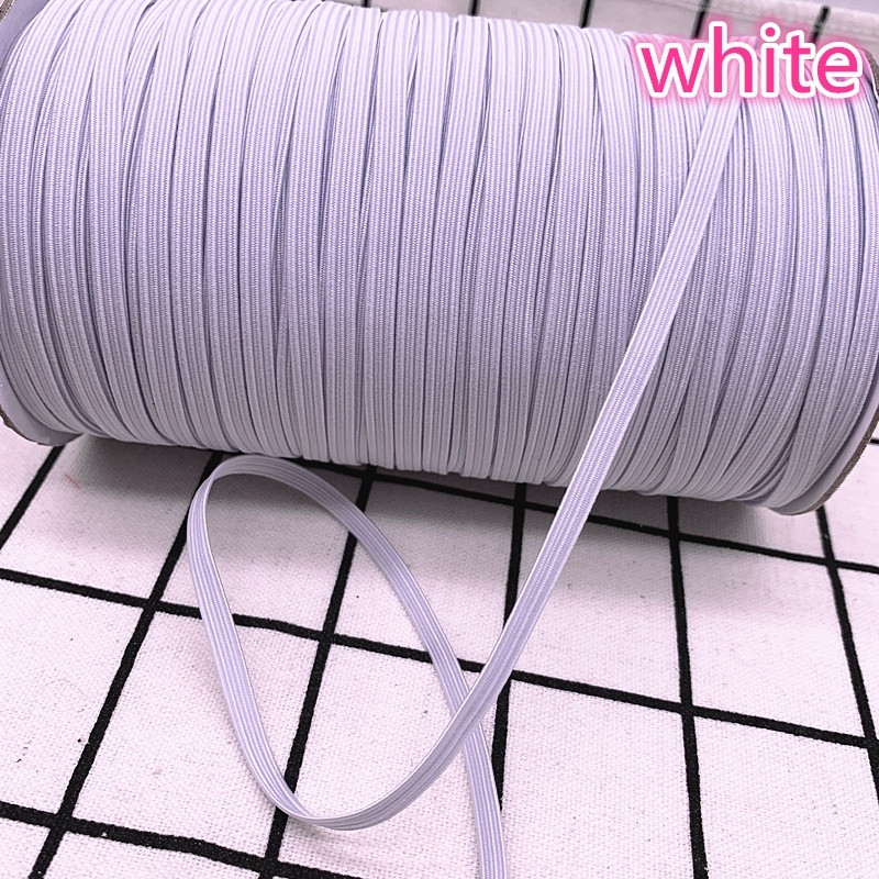 NAUJIENA 3/4/5/6/8/10/12 mm 5 jardų aukščio elastinės juostos Ritės siuvimo juosta Plokščia elastinė virvelė, balta ir juoda, rankų darbo siuvimo medžiagos