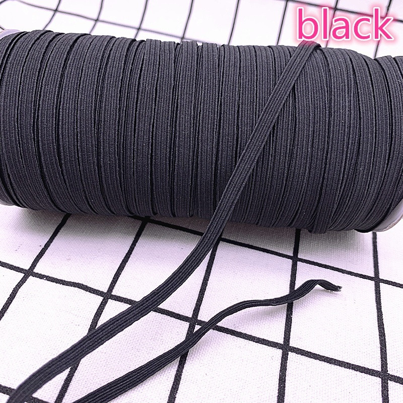 NAUJIENA 3/4/5/6/8/10/12 mm 5 jardų aukščio elastinės juostos Ritės siuvimo juosta Plokščia elastinė virvelė, balta ir juoda, rankų darbo siuvimo medžiagos