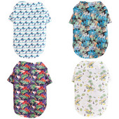 Modes suņu krekls Havajiešu stila suns plāns krekls Vasaras kucēnu drēbes Drukas kaķu krekls Mīksts mājdzīvnieku kaķēnu apģērbs Čihauvas apģērbs