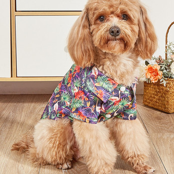 Модна риза за кучета, тънка риза за кучета в хавайски стил, летни дрехи за кученца, риза с принт на котки, меко облекло за домашни любимци, дрехи за котенца, дрехи за чихаухуа