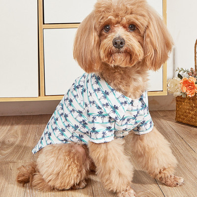 Modes suņu krekls Havajiešu stila suns plāns krekls Vasaras kucēnu drēbes Drukas kaķu krekls Mīksts mājdzīvnieku kaķēnu apģērbs Čihauvas apģērbs