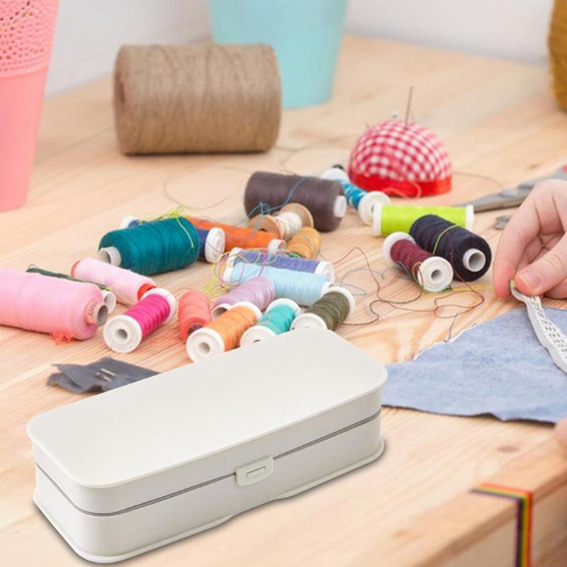 Siuvimo dėžutės organizatorius Kokybiškas nešiojamas dviejų sluoksnių dizaino siuvimo rinkinys Kelioninis siuvimo rinkinys, skirtas naudoti namuose suaugusiems kelionių adatų siūlų rinkinys