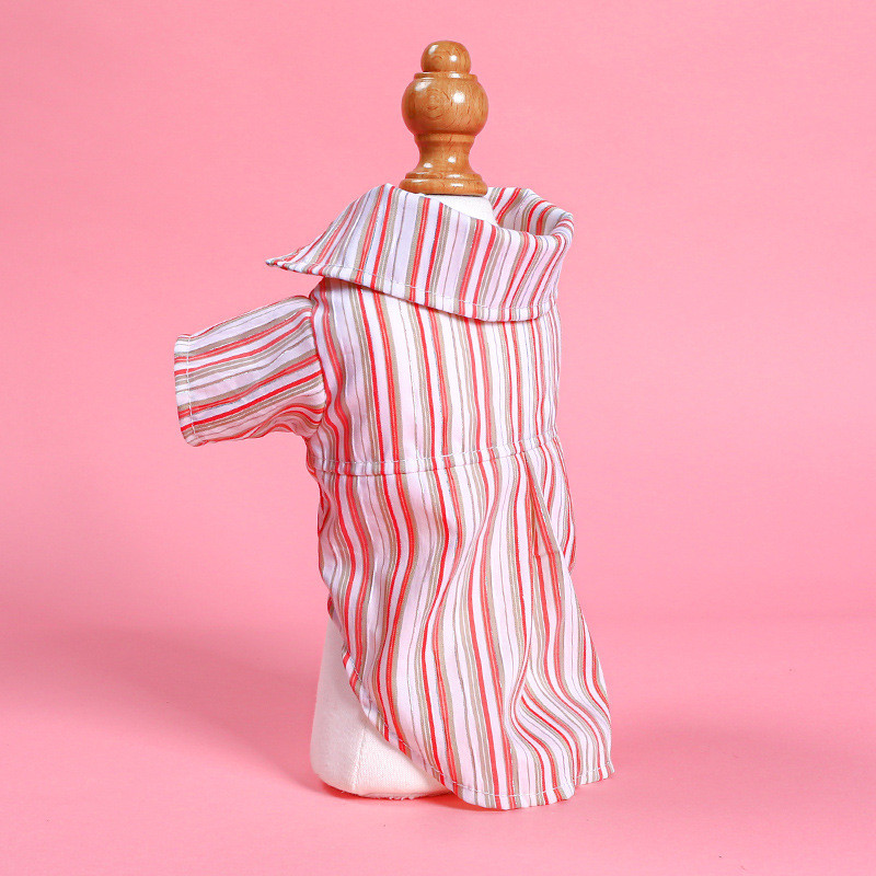 Csíkos ing Kutyaruházat Kawaii Kényelmes Pizsama Kiskutyák Ruházat Macska koreai divat Tavasz nyár Kawaii kisállat termékek