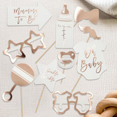 10db Baby Shower Születésnapi party Photo Booth kellékek Dekoráció Oh Baby Photobooth a nemek feltárásához 1. Event Party kellékek