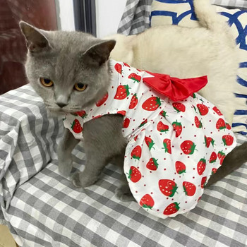 Καλοκαιρινή λεπτή φούστα γάτας Sphynx Φόρεμα χαριτωμένη στάμπα Ρούχα για κατοικίδια για γάτες Gotas Garfield Katten Kleding Suit Vestidos mascota sukienki