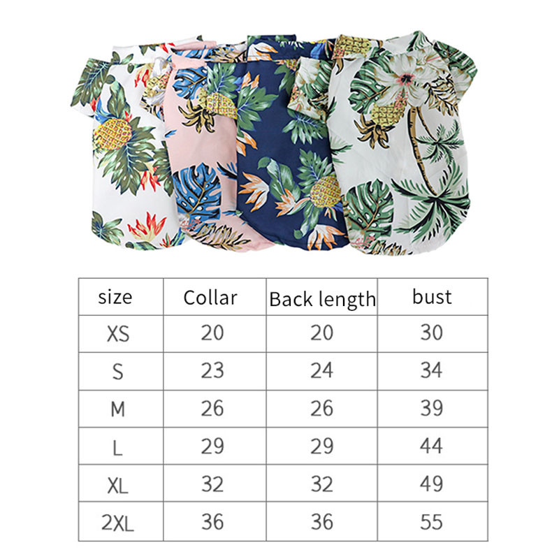 Vasaras mājdzīvnieku apdrukas drēbes suņiem Ziedu pludmales krekls jakas Suņu mētelis kucēnu kostīms kaķis pavasara apģērbs mājdzīvnieku tērpi