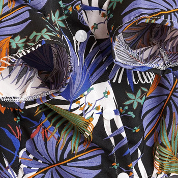 Дрехи за домашни любимци Ярък външен вид Преса с щампа на палмови листа Летни дрехи Готини плажни стилове Куче Котка Риза за лятото