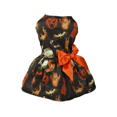 Poliestera Helovīna suņu apģērbi Mājdzīvnieku tērpi Galvaskausa/ķirbja raksts Elpojošs suns Sikspārņu kleita Mīksta suns Ķirbju kleita Helovīna