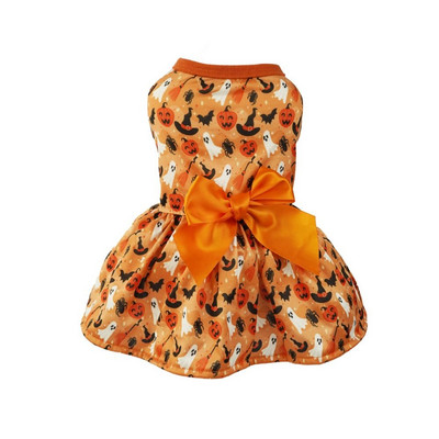 Poliestera Helovīna suņu apģērbi Mājdzīvnieku tērpi Galvaskausa/ķirbja raksts Elpojošs suns Sikspārņu kleita Mīksta suns Ķirbju kleita Helovīna