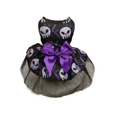 Poliestera Helovīna suņu apģērbi Mājdzīvnieku tērpi Galvaskausa/ķirbja raksts Elpojošs suns Sikspārņu kleita Mīksta suns Ķirbju kleita Helovīna