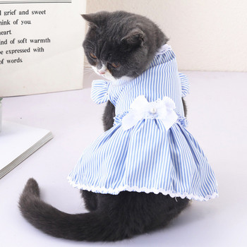 Ρούχα Γάτας Καλοκαιρινό Φόρεμα Kitty Κουτάβι One Piece Κοτλέ φούστα για μικρές φυλές Ropa Perro Chihuahua Ένδυση φόρεμα για γάτα