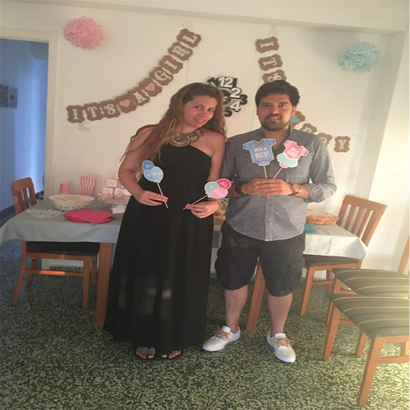 Zēna vai meitenes dzimums, atklāj ballīti Foto kabīne Bērnu dušas dekorēšana Tā ir zēna rekvizītu rāmis Laipni lūgti mājas piederumi