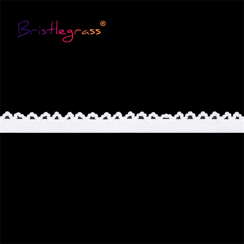 BRISTLEGRASS 2 5 10 Yard 3/8" 10 mm "Picot Loop" nėrinių apdailos tamprės Dekoratyvinės raukšlėtos elastano juostos Apatiniai apatiniai apatiniai siuvimo amatai