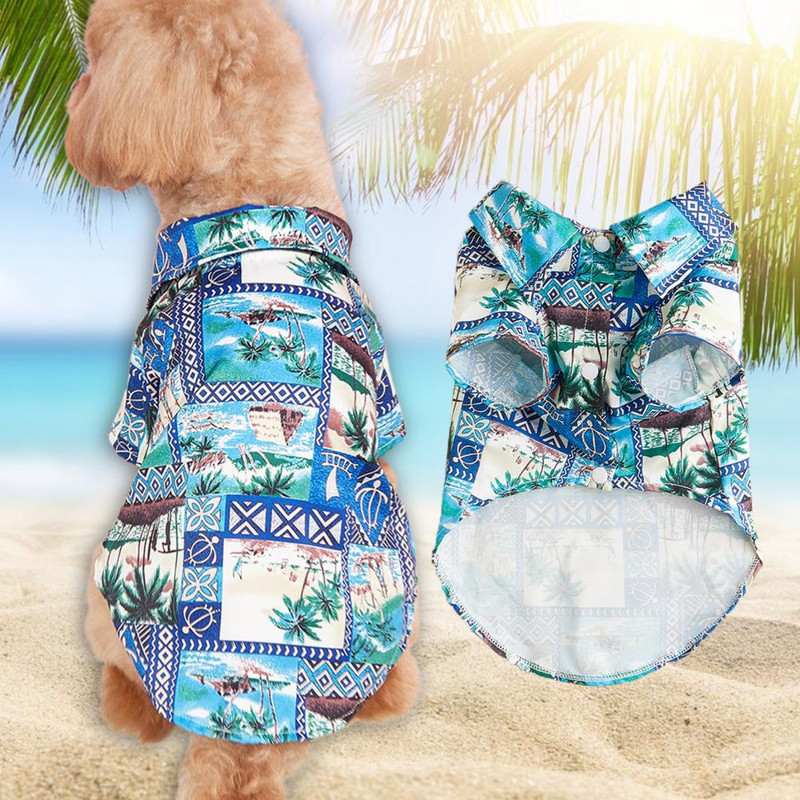 Apģērbs Krekls Kaķu komplekts Kokosriekstu koks Suņu Apģērbs Stilīgs Elpojošs Ērts Pogas Dizains Svētku stils Divkājains Mājdzīvnieks