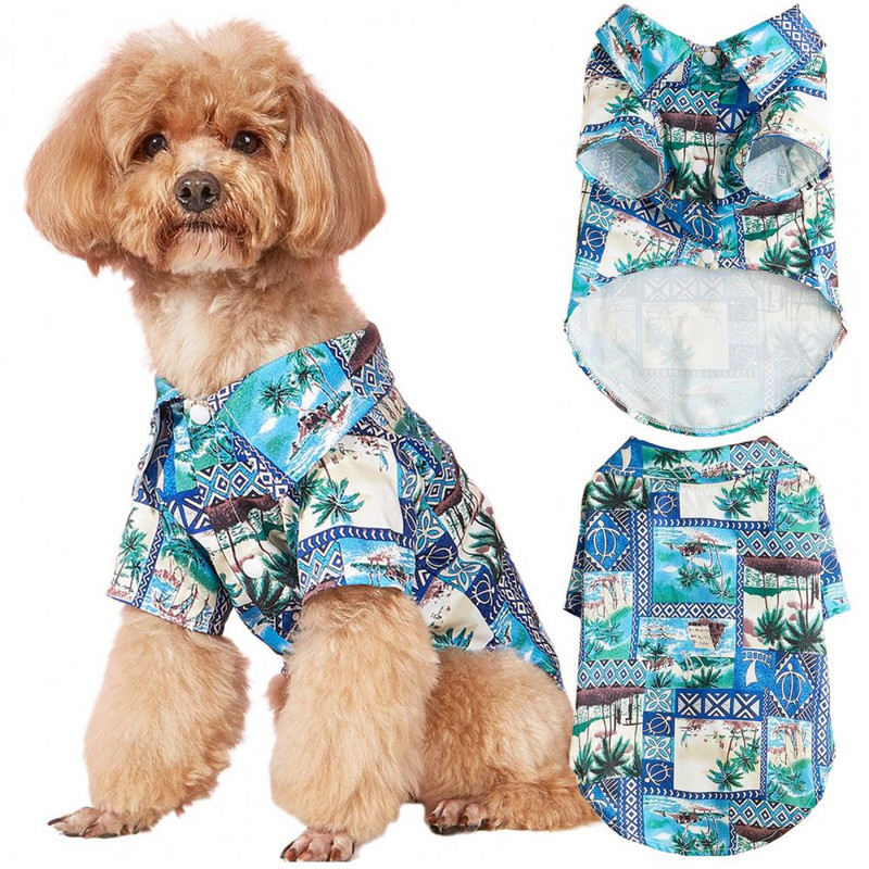 Apģērbs Krekls Kaķu komplekts Kokosriekstu koks Suņu Apģērbs Stilīgs Elpojošs Ērts Pogas Dizains Svētku stils Divkājains Mājdzīvnieks