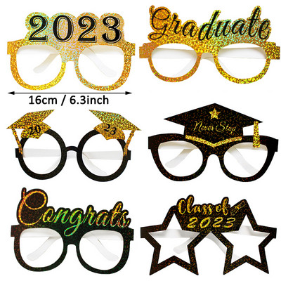 28db Class Of 2023 Paper Photo Booth kellékek Ballagási parti díszek Photobooth Bachelor Cap Grad Diplomát szerzett