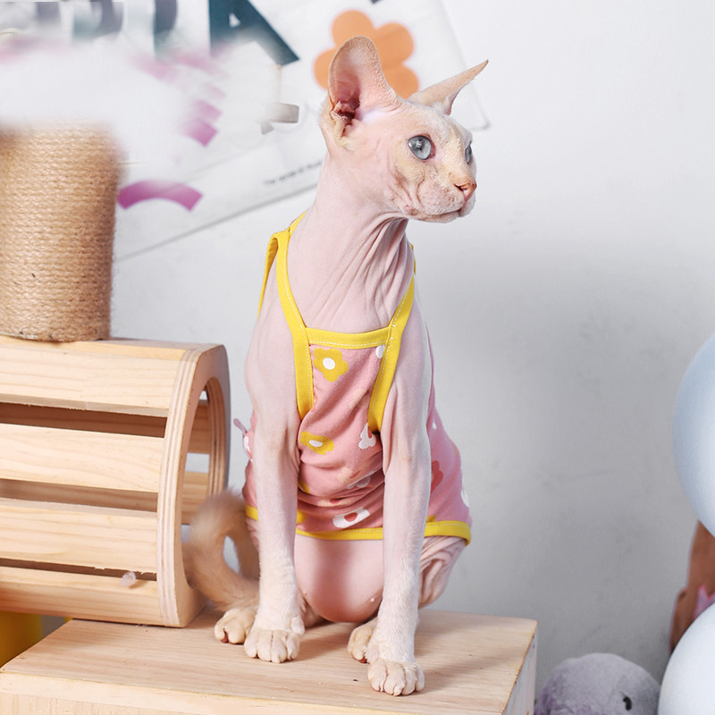Sphnx Cat Clothing Sfinksa kokvilnas veste Mīksts gudrs krekls bez piedurknēm kaķēnu mētelis elpojošs Devon Rex mīksts apģērbs vasarā