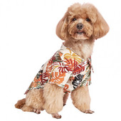 Hawaii Big Dog Ρούχα Καλοκαιρινό μπλουζάκι για κατοικίδια στην παραλία για μικρά μεσαία μεγαλύτερα σκυλιά Κουτάβια γάτα με φύλλα φοίνικα για σκύλους