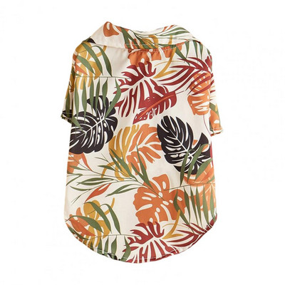 Hawaii Big Dog Ρούχα Καλοκαιρινό μπλουζάκι για κατοικίδια στην παραλία για μικρά μεσαία μεγαλύτερα σκυλιά Κουτάβια γάτα με φύλλα φοίνικα για σκύλους