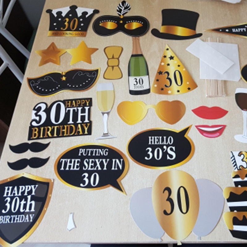 Chicinlife 1 komplekts 30. 50. 60. foto kabīnes rekvizīti vīrietim, sievietei dzimšanas dienas ballītes noformējums pieaugušajiem 30 gadu jubilejai, smieklīgi rekvizītu piederumi