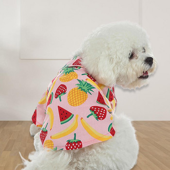 Πουκάμισο σκύλου με κολάρο μαλακό πουκάμισο κατοικίδιων ζώων Βαμβακερό μπλουζάκι για κατοικίδια με σχέδιο Cherry Μπλούζα σκύλου κατοικίδιο σκύλο Καλοκαιρινό πουλόβερ Καλοκαιρινά ρούχα για σκύλους