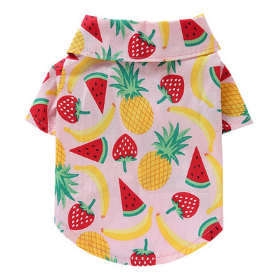 Kutya ing hajtóka nyakörv Puha kisállat ing Pamut kisállat póló Cseresznye mintás kutyablúz Kisállat kutya nyári pulóver Nyári kutyaruhák