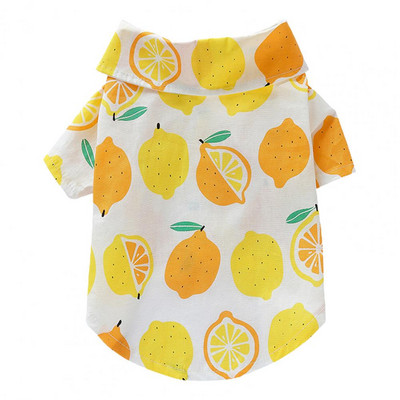 Kutya ing hajtóka nyakörv Puha kisállat ing Pamut kisállat póló Cseresznye mintás kutyablúz Kisállat kutya nyári pulóver Nyári kutyaruhák