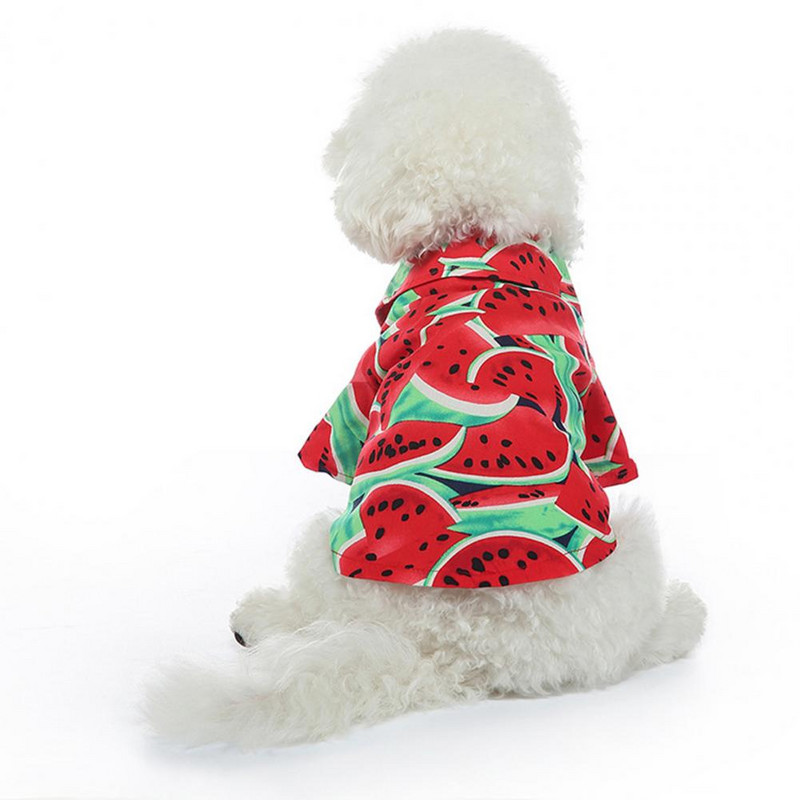 Kutya ing hajtóka nyakörv Puha kisállat ing Pamut kisállat póló Cseresznye mintás kutyablúz Kisállat kutya nyári pulóver Nyári kutyaruhák