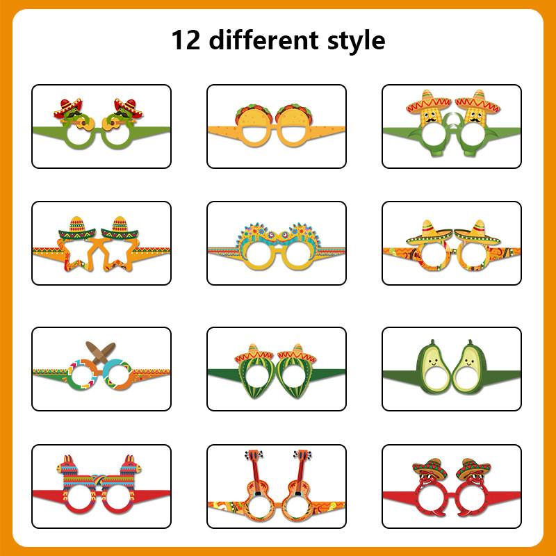 Комплект декорации за парти с мексиканско тако Реквизит за фото кабина за рожден ден на Cinco De Mayo Консумативи за декорация на мексикански карнавал