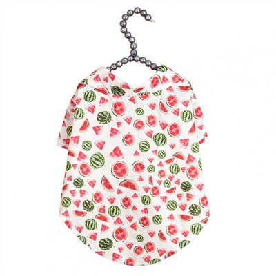 Suņa T-krekls Pogas Aizdare Atloks Apkakle Arbūzs Print Suņa krekls Vasaras mājdzīvnieks suns kaķis Divkājains blūze Mājdzīvnieku piederumi