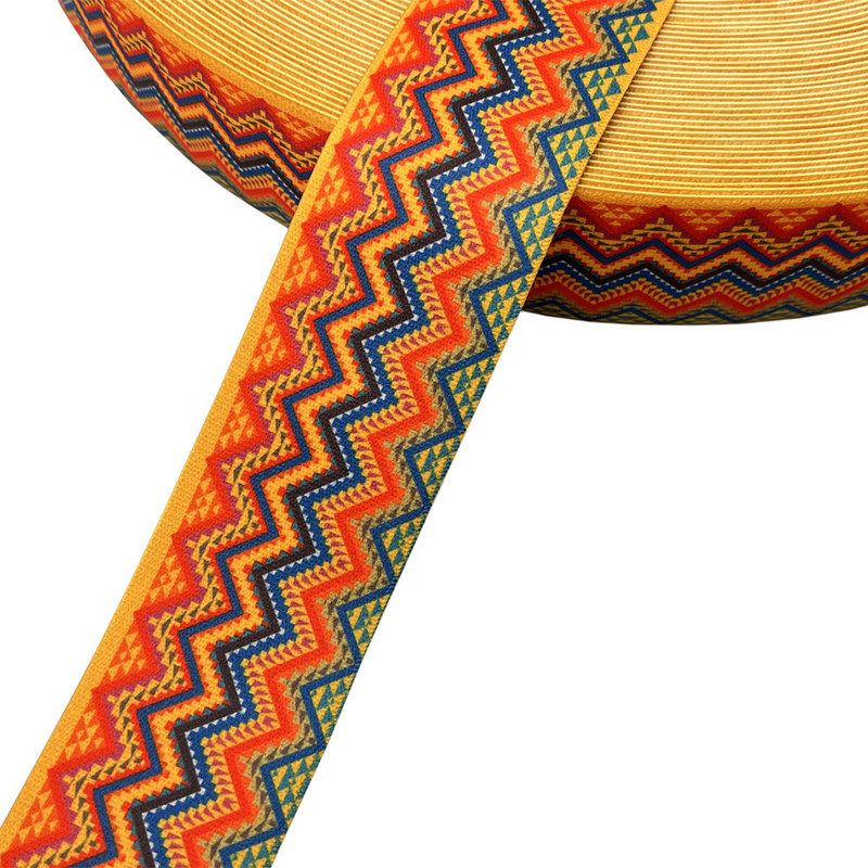 25 mm 38 mm 1 metrs/partija viļņveida apdruka Apģērba viduklis elastīga siksna DIY apģērbu joslas somas Siksnu šūšanas piederumi