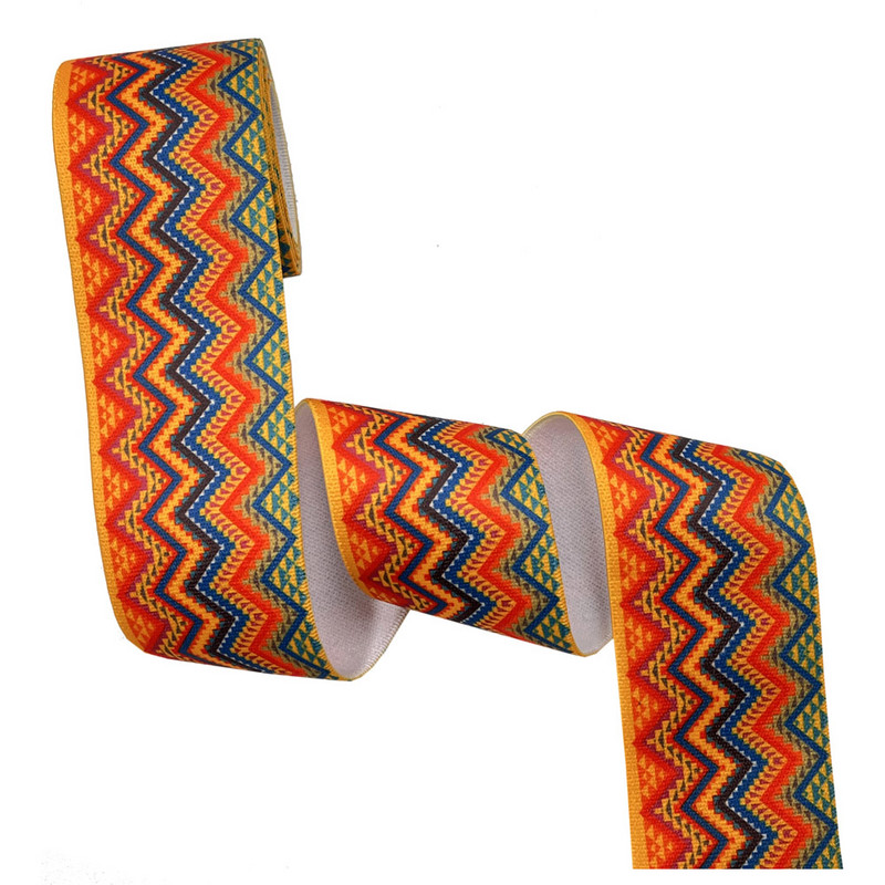 25 mm 38 mm 1 metrs/partija viļņveida apdruka Apģērba viduklis elastīga siksna DIY apģērbu joslas somas Siksnu šūšanas piederumi